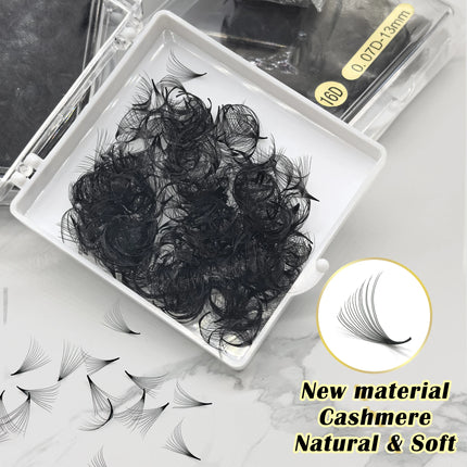Tbestt Sharp Thin Pointy Base Premade Fans Lashes 5D 6D 8D 10D 12D Middle Stem Russian Volume Fans Eyelash Extensions