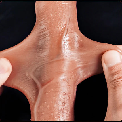 Realistic Dildo Sliding Foreskin Soft Silicone Penis G-Spot Stimulation Testis Huge Dick Suction Cup Dildos Sex Toy For Women Gay