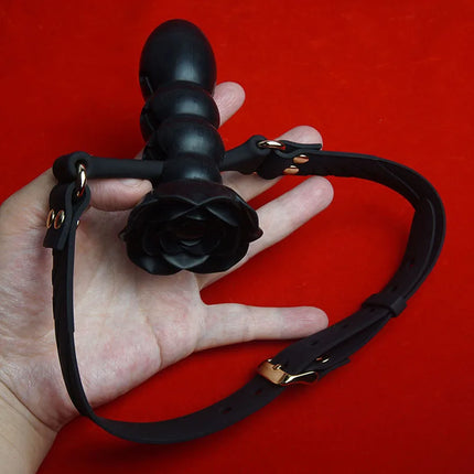 Silicone BDSM Penis Dildo Gag Deep Throat,Open Mouth Gagged Adjustable Depth,Bondage Restraints,Sex Toys for Couples,Role Play