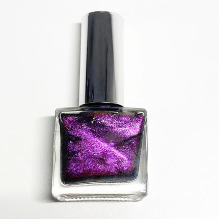 WA520 Purple12ml No-bake Cat's Eye Water-based Nail Polish, Oderless, With magnet, It dries quickly No need UV lamp, easy tear