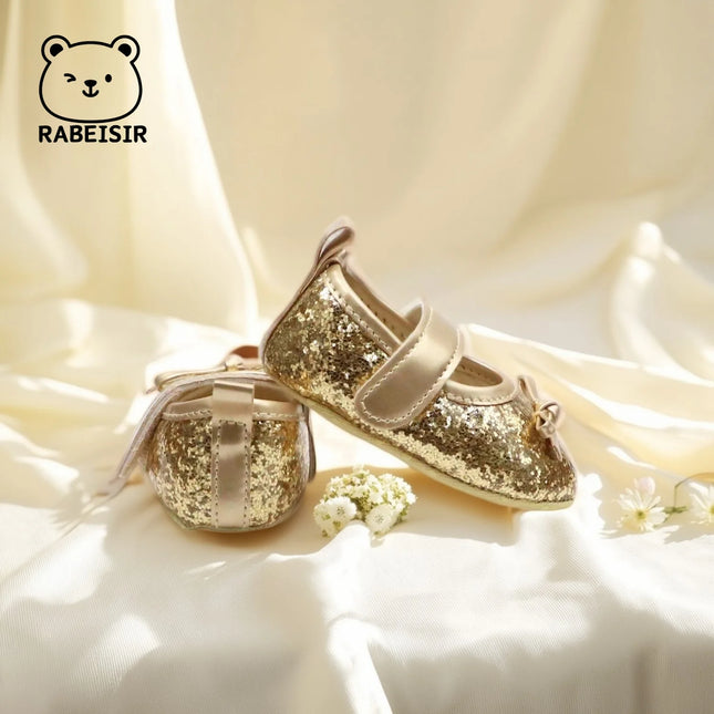 Baby girl princess shoes birthday shoes 0-18 months baby walking shoes soft soled bow shoes