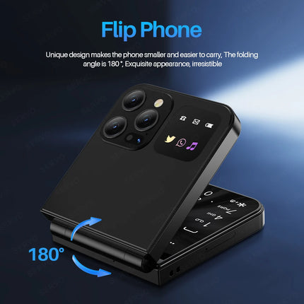 SERVO Classic Color Flip Mobile Phone Auto Call Record FM Radio Speed Dial Magic Voice GSM Dual SIM Unlocked Foldable Cellphones