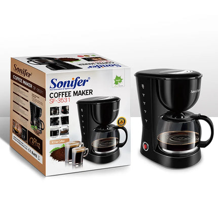 1.25L Electric Drip Coffee Maker 800W Household Coffee Machine 6 Cup Tea Coffee Pot Milk Coffee Maker for Gift 220V Sonifer