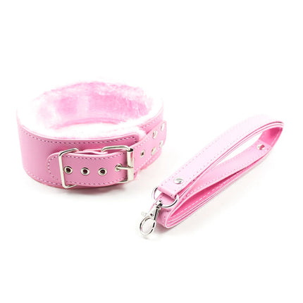 Bdsm Collar Leather And Leash Plush Bondage Sex Necklace Fluffy SM Toys Restraints Sex Toys For Women Couples Adults Games