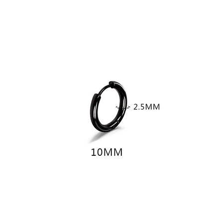 LATS 2024 New Simple Stainless Steel Small Hoop Earrings for Women Men 8mm To 20mm Round Cartilage Ear Piercing Fashion Jewelry