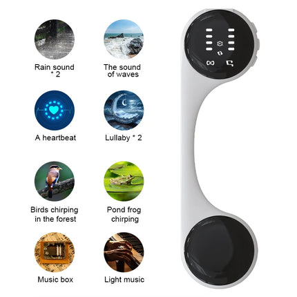 Under Pillow Bone Conduction Bluetooth Speaker White Noise Sleep Aid Music Box with LED Display Support TF Card Timed Shutdown
