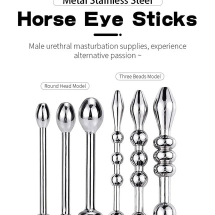 Metal Urethral Catheter Male Stainless Steel Horse Eye Urethral Plug Penis Headers Masturbator Adult SM Urethran Expander