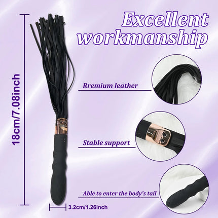 Leather Sex Whip Adults BDSM Anal Vibrator G Spot Massage SM Paddle Adult Play Bedroom Spanking Restraint Bondage Role Play 18+