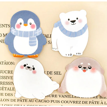 Ins Cartoon Cute Animal Sticky Note Student Special-shaped Penguin Note Book Can Paste Messages and Notes N Times Memo Pad