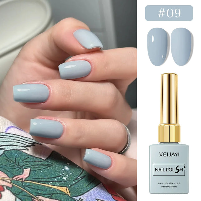 15ml Gel Nail Polish 6 Colors of Blue Nude Nail Art Varnish Gel Lacquer Top Coat DIY Nail Art Design All for Decoration Soak