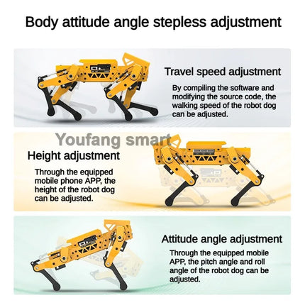 ESP32 Quadruped Visual Bionic Metal Robot Dog For Arduino Robot Kit for Python AI Project for Graphical Programmable Robot Dog