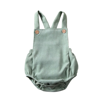 0-24M Cute Baby Romper Boys Girls Solid Color Corduroy Sleeveless Square Neck Romper Jumpsuits Baby Kids Overalls Clothing 2023