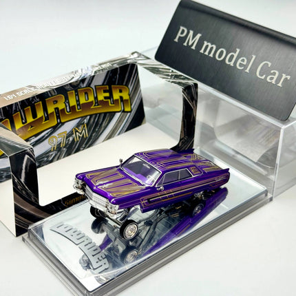 [In Stock] 97M 1:64 Cadillac DeVille Low Rider Hydraulic Chassis Modified Version New Color Alloy Diecast Model Car