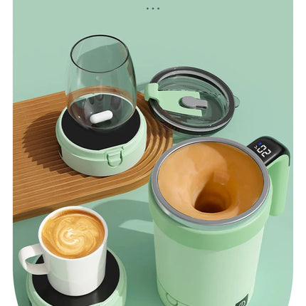 Detachable Automatic Mixing Coffee Cup Intelligent Temperature Measuring Rechargeable Mug Suitable for Office/Kitchen/Travel