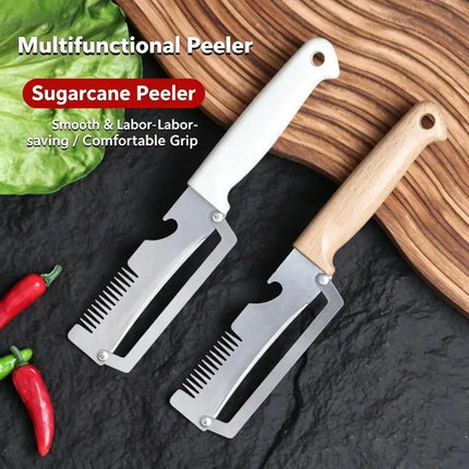 Multi-Functional Vegetable Peeler For Kitchen, Ultra-Sharp Stainless Steel Blade With Wooden Handle And Bottle Opener