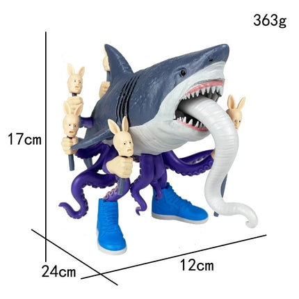 Tungtungtung Shanhaijing Wooden Stick Man Shark Model Funny Doll Action Figures Decorations PVC Toys Collectible Kid Boy Gifts