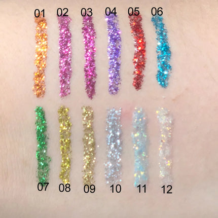 Waterproof Glitter Eyeliner and Eyeshadow Stick Set - Vibrant, Long-Lasting Colors for Flawless Eye Makeup, Ideal for Parties an