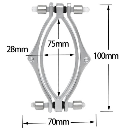 Female Pussy Labia Electric Shock Pussy Metal Clamps Vagina Hollow Peek Adult Game SM Bondage Clitoris Women Sex Toys