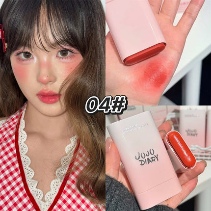 Multi-Functional Blush Stick Easy Color Rouge Blusher Cream Waterproof Brightening Face Contour Smooth Cheek Tint Korean Make Up