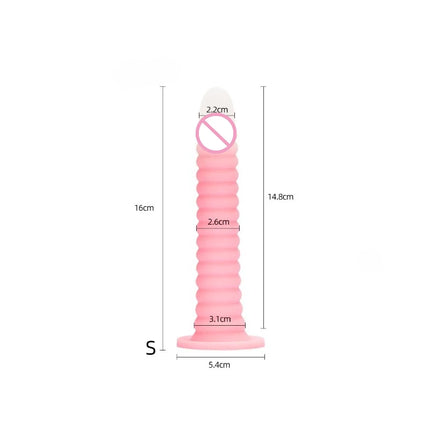 Gradient Pink Anal Plug Massager With Threaded Suction Cup Rear Multi-size Unisex Extra Long Anal Plug Adult Erotic Sex Toys