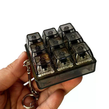 4/9 Keys Stress Relief DIY Button Keycap Fidget Keychain Toys Gift Mechanical Keyboard Axis Tester LED Keyboard Key Toy