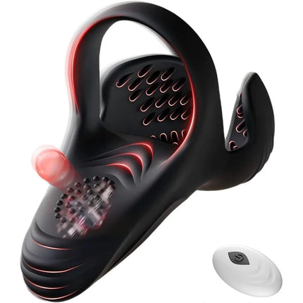 Powerful Vibrating Cock Ring 3 IN 1 Testicle Massager Perineum Stimulator for Men Sex Toys Male Penis Ring Vibrator Adult Goods