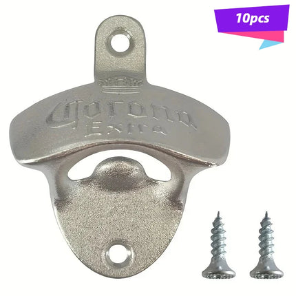 10PCS Corona Extra Wall Mounted Bottle Opener with Screws Easy Install Ideal for Home Bar and Kitchen Gadgets DIY Bottle Opener
