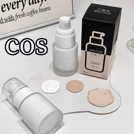 White Liquid Foundation Blending Pure Silky Creamy Matte Long-Wearing Transfer-Resistant for Stage Cosplay Halloween Makeup 30ml