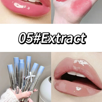 Mirror Watery Essence Lip Gloss Long-Lasting Non-Sticky Plumping Liquid Lipstick Jelly Lip Glaze Makeup Moisturizing Lips Tint