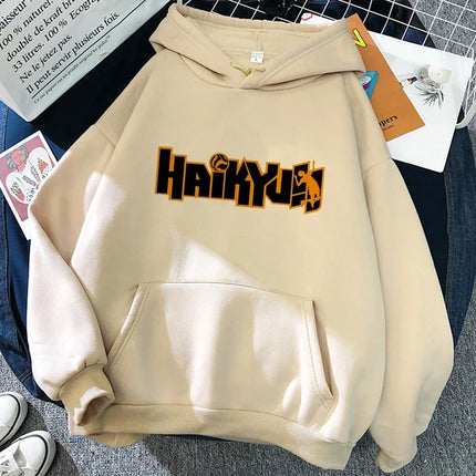 90s Japanese Anime Haikyuu Hoodies Women Funny Karasuno Fly High Graphic Streetwear Winter Warm Fashion Male Sweatshirts Unisex