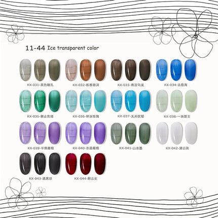 2023 New 80-Color Nail Varnish Glue Ice Translucent Colorful Nail Polish Translucent Red Skin Nail Phototherapy Gel Manicure Art