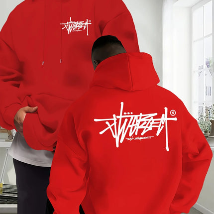 New creative printed men's hooded sport fitness and casual wear in autumn and winter providing protection for sports activitie