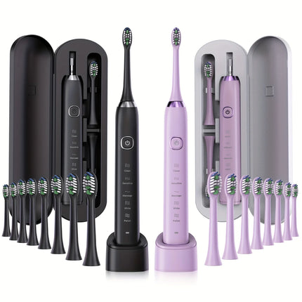 Sonic Electric Toothbrush Adults 8 Brush Heads 5 Modes USB Rechargeable IPX7 Waterproof Whitening Power Toothbrushes for Adults