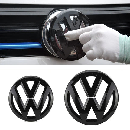 2pcs ABS Car Front Grill Emblem Rear Trunk Badge Logo for Volkswagen VW Golf 5 6 7 7.5 8 MK5 MK6 MK7 MK8 Polo Passat B8 Sticker