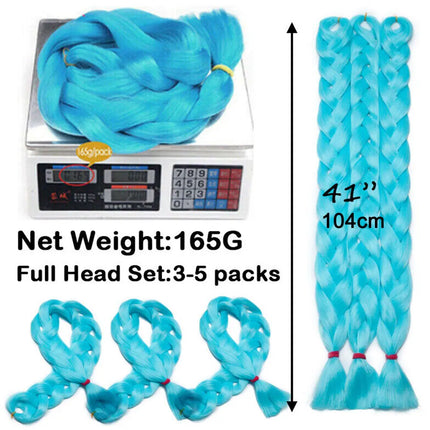 Snoilite Synthetic Jumbo Braiding Hair Extension 41Inch Long Hair Braids for DIY Box Twist Hair 165g/pcs Women Braiding Ponytail