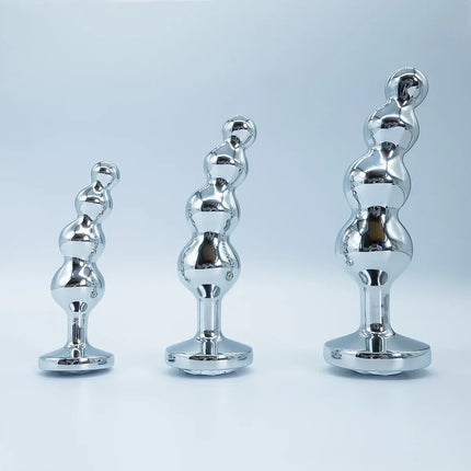 Metal Anal Plug Prostate Massager Anal Beads Butt Plug Metal Dildo G-spot Stimulating Sex Toys for Men and Women But Plug