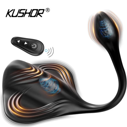 KUSHOR Male Prostate Massager Anal Vibrator Vibrating Butt Plug Penis Training Clitoral Stimulator Anal Dildo Sex Toys For Men
