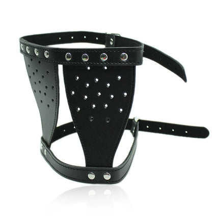PU Leather Eye Mask Men Role Play Restraint Blindfold Masquerade Halloween Cosplay Costume Accessory