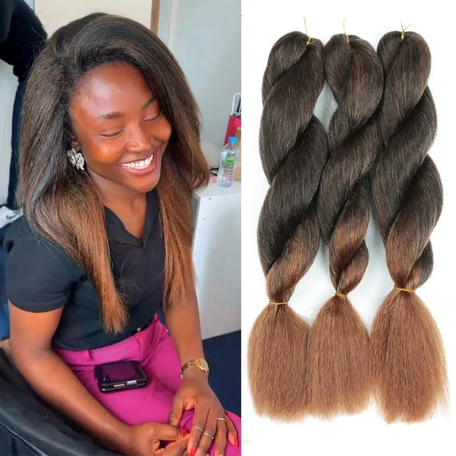 Vixen Braid Hair 26inch/60g Jumbo Braiding Hair Extensions Synthetic Brown Black Color Vixen Braiding Hair For Women 1/2/3 pcs