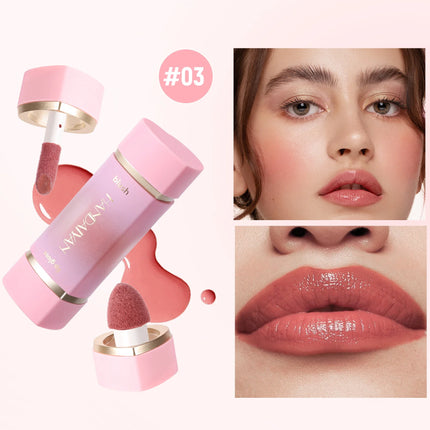  2-in-1 Liquid Blush Matte Lip Gloss Dual-purpose Liquid Blush Waterproof Multi-purpose Blush Stick Cheek Natural Blusher Cute