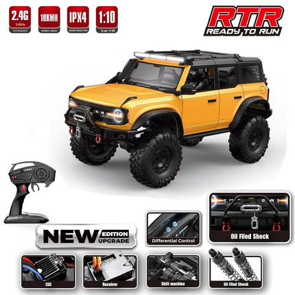 Huangbo R1001 1/10 Rc Car 2.4g Full Scale Simulation Climbing Off-Road Vehicle Model Adult Boys Remote Control Toys Xmas Gift
