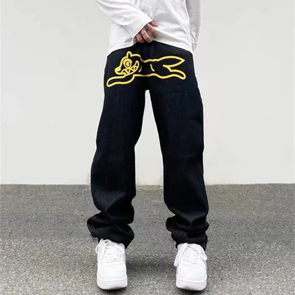 2026 Ropa Dog Print Streetwear Men Hip Hop Baggy Jeans Pants Y2K Clothes Straight Loose Goth Denim Trousers Pantalones Vaqueros
