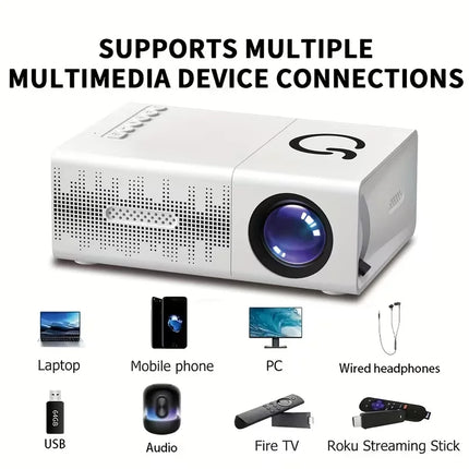 MINI Projector Portable 3D LED Video Projectors Home Cinema Theater Game Laser Beamer Smart TV BOX 1080P Via HD Port