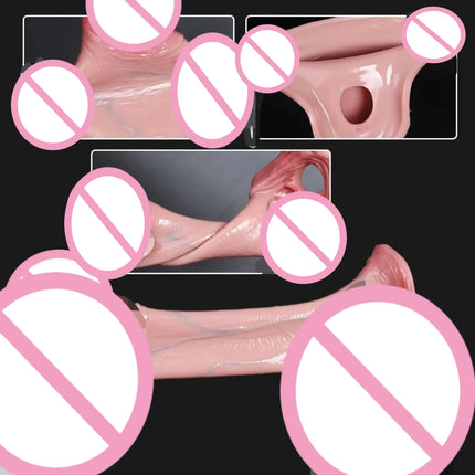 Penis Sleeve Food Grade Silicone Penis Extender Delay Ejaculation Adult Sex Toy Couples Pleasure Reusable Condom Cock Dick Ring