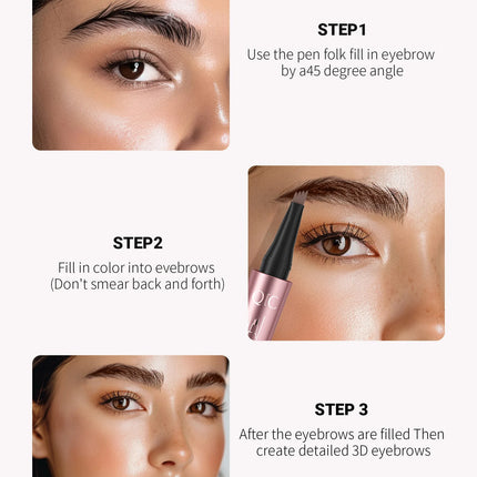 3D Dye Eyebrow Pencil Hairling Anti-smudge Waterproof Long Lasting Black Brown Large Brush Natural Wild Eyebrow Enhancers Cream