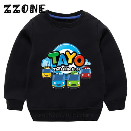 Hot Sale Kids Sweatshirts Tayo the Little Bus Print Cartoon Children Hoodies Funny Baby Pullover Outwear Tops Girls Boys Clothes