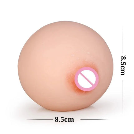 Realistic TPE Breast Masturbator 260g Portable Boob Ball Male Pocket Pussy - Lifelike Titjob & Vaginal Sex Toy for Men Adult 18+