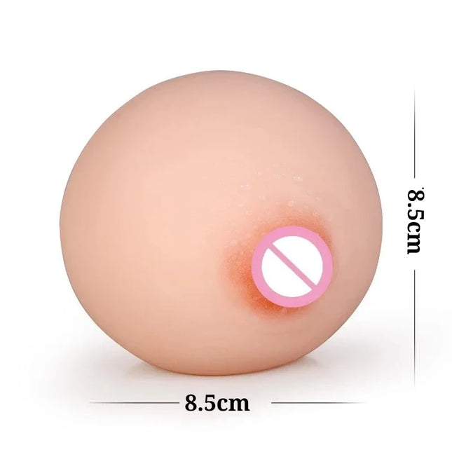 Realistic TPE Breast Masturbator 260g Portable Boob Ball Male Pocket Pussy - Lifelike Titjob & Vaginal Sex Toy for Men Adult 18+