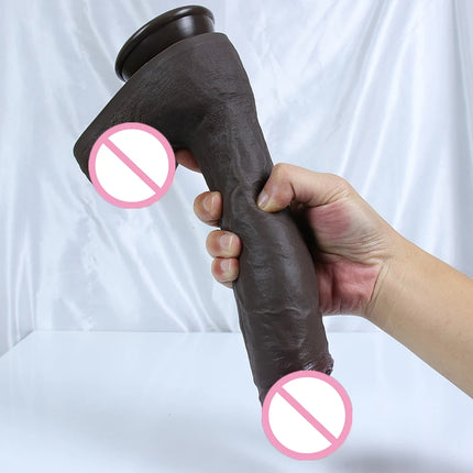 Five Sizes Realistic Dildo Huge Penis Coffee Phallus Long Soft Silicone Suction Cup Anal Sex Toys For Women Vagina Masturbator