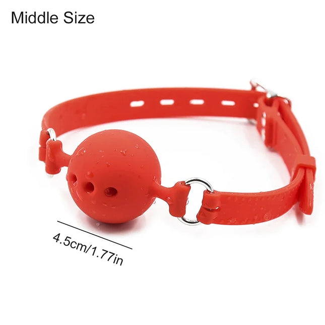 New All Silicone Mouth Gag Breathable Ball Gag Adjustable Belt Mouth Sex Toys for Adult SM Games Sexy Shop Erotic Accessories